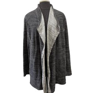 Eileen Fisher XS textured knit gray open front cardigan weather. Organic cotton